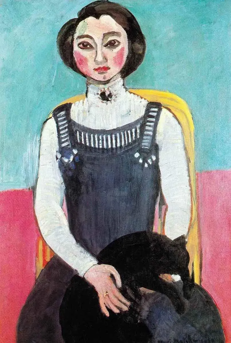 marguerite-with-a-black-cat-henri-matiss