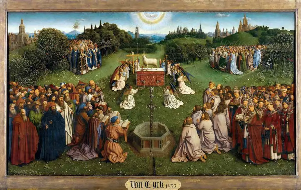 adoration of lamb ghent altarpiece van eyck