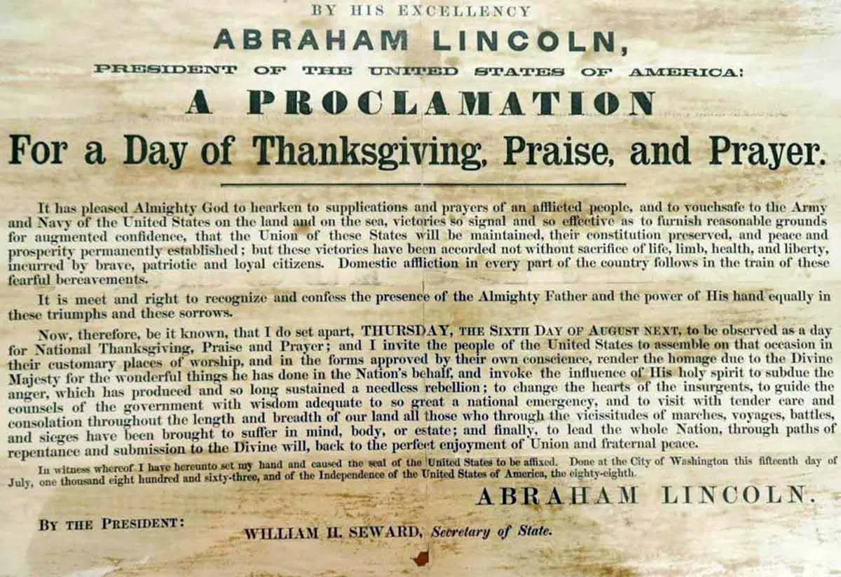 thanksgiving proclamation abrham lincoln