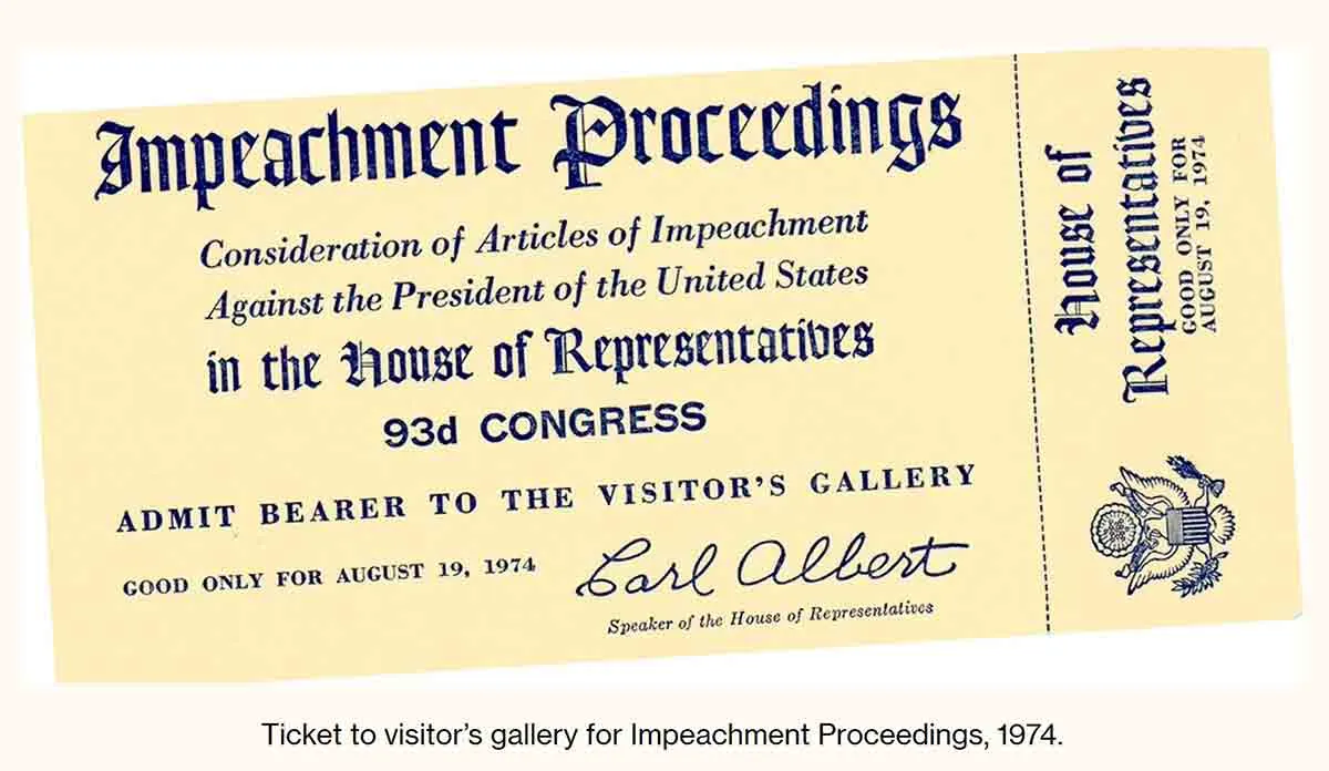 nixon impeachment proceedings ticket