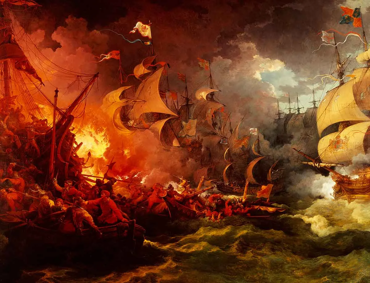 spanish armada on fire