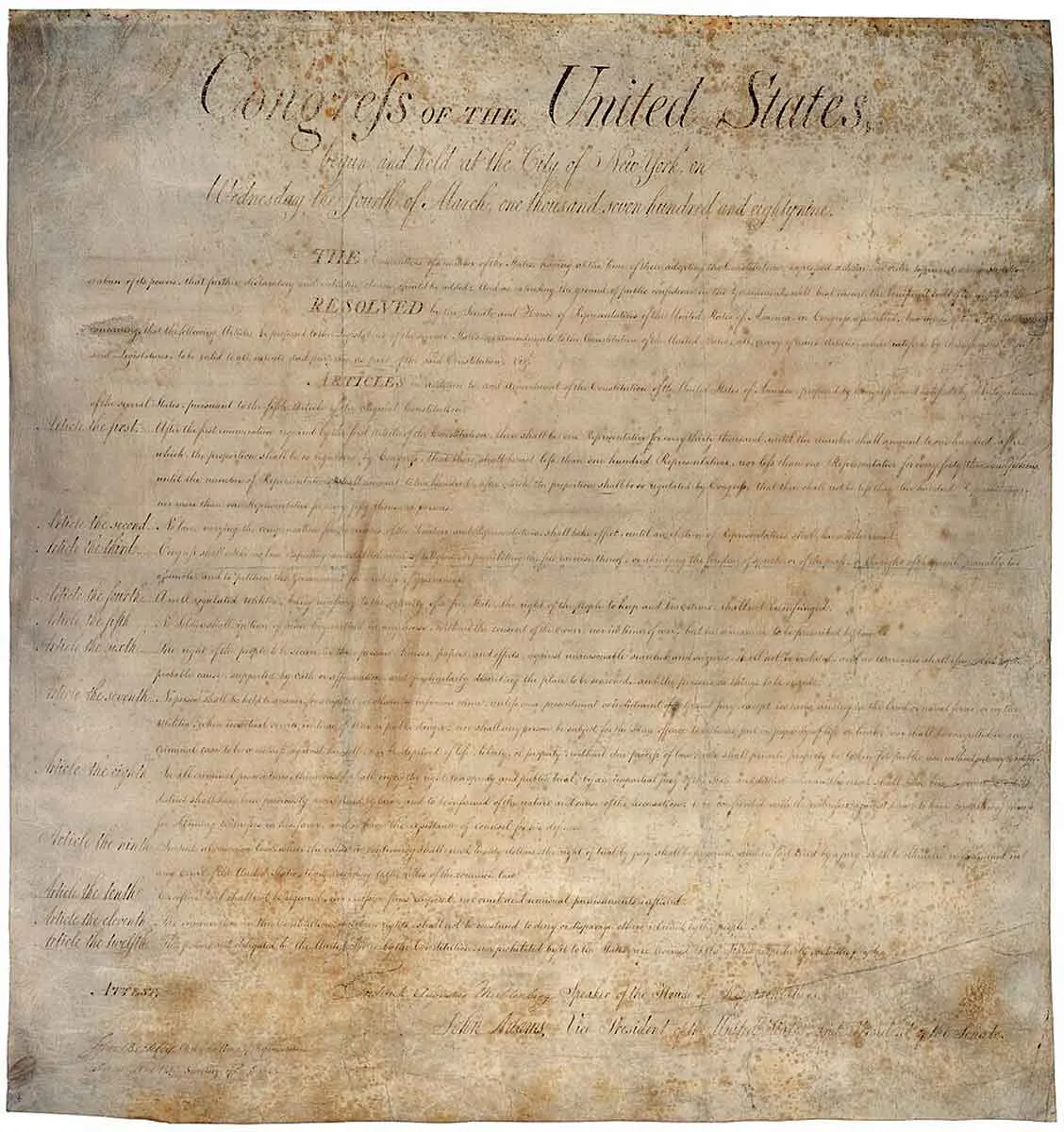 bill of rights documents