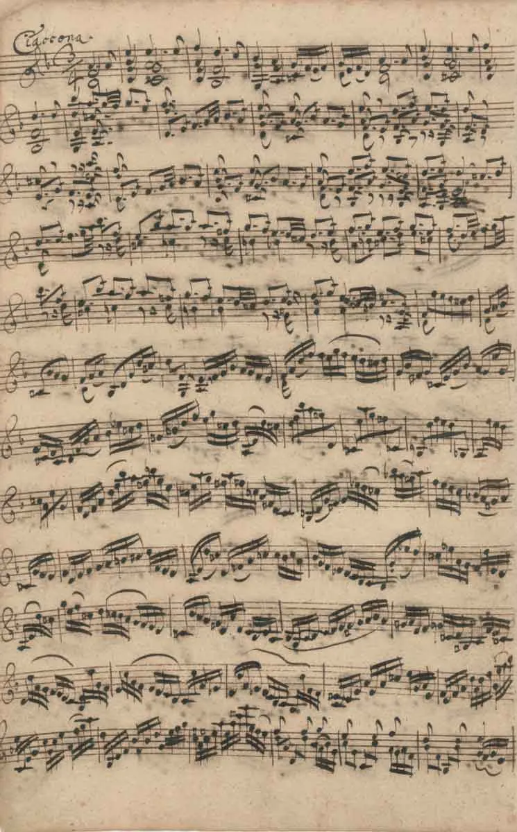 j s bach chaconne opening autograph score