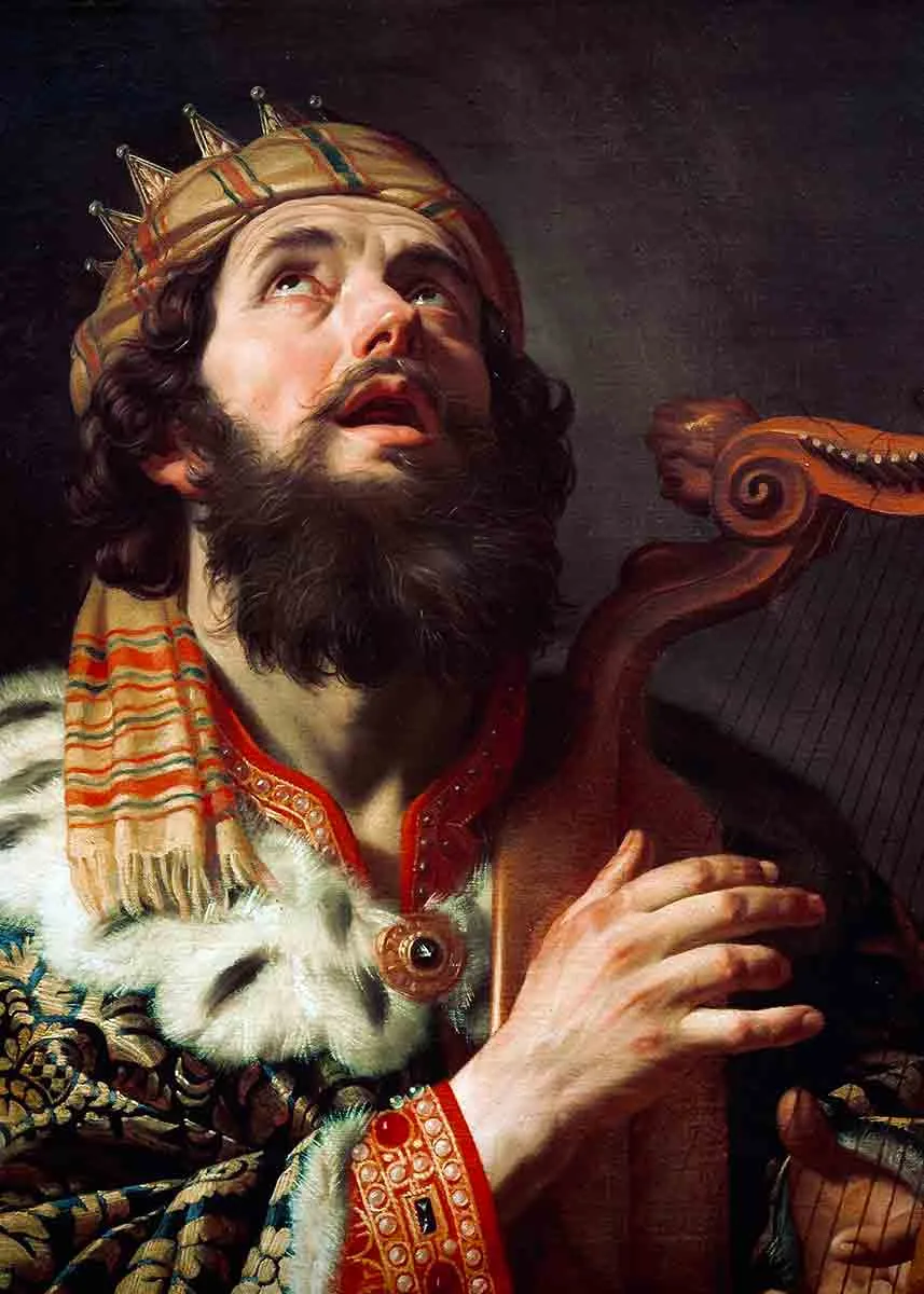 king david playing harp