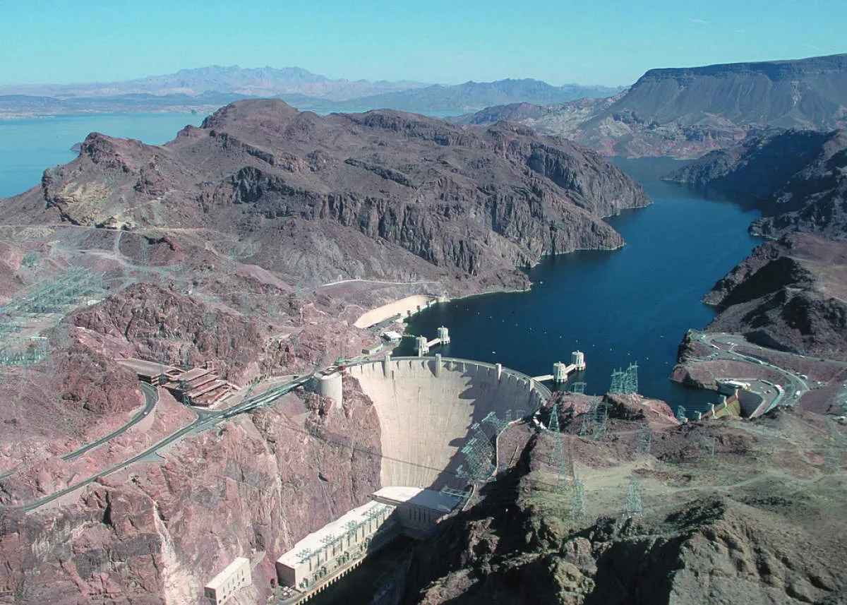 hoover dam aerial view