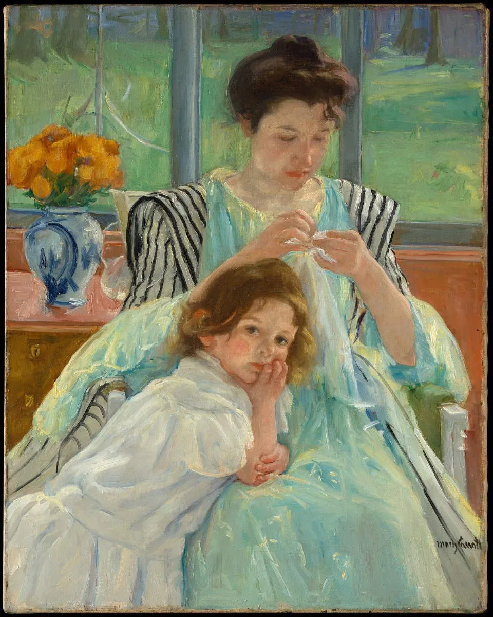 young mother sewing mary cassatt met