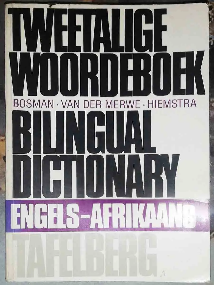 engels afrikaans tweetalige woordeboek