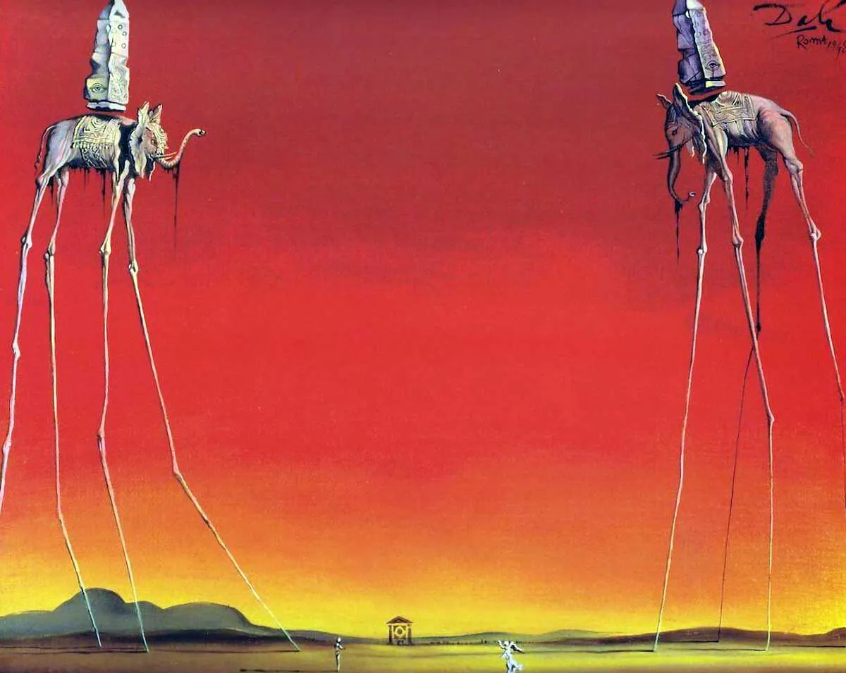 salvador dali elephants painting