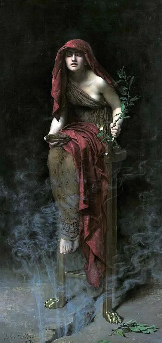 collier priestess delphi painting