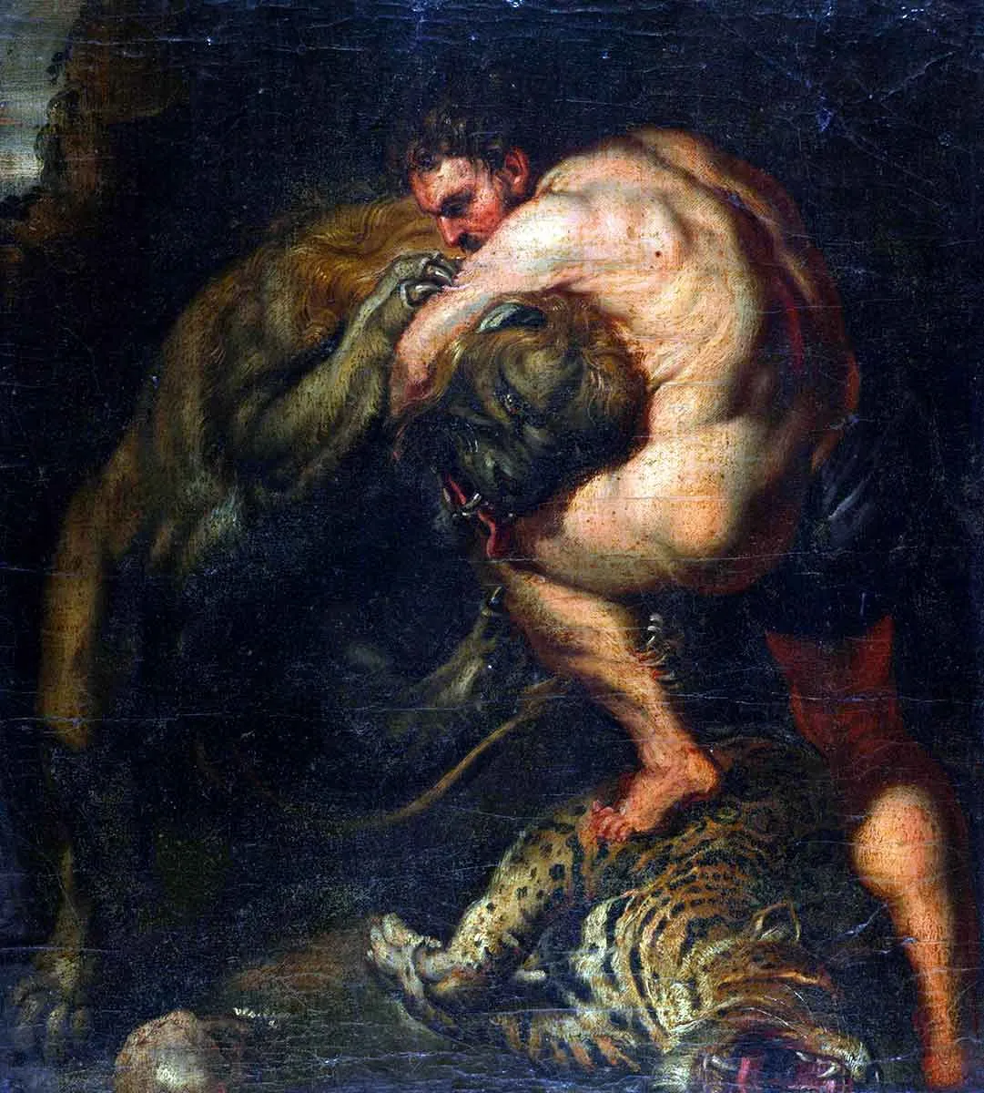 after rubens hercules nemean lion