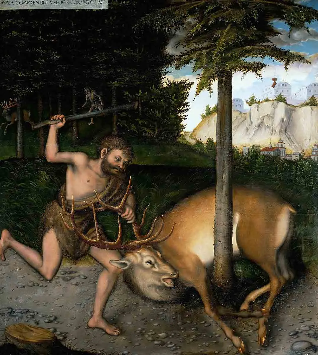 cranach hercules arcadian deer painting