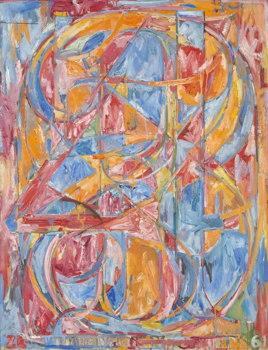 famous artist jasper johns numbers 0 through 9 painting