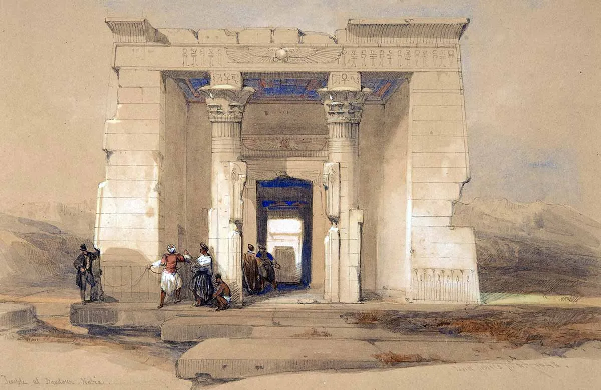 roberts watercolor temple of dandour