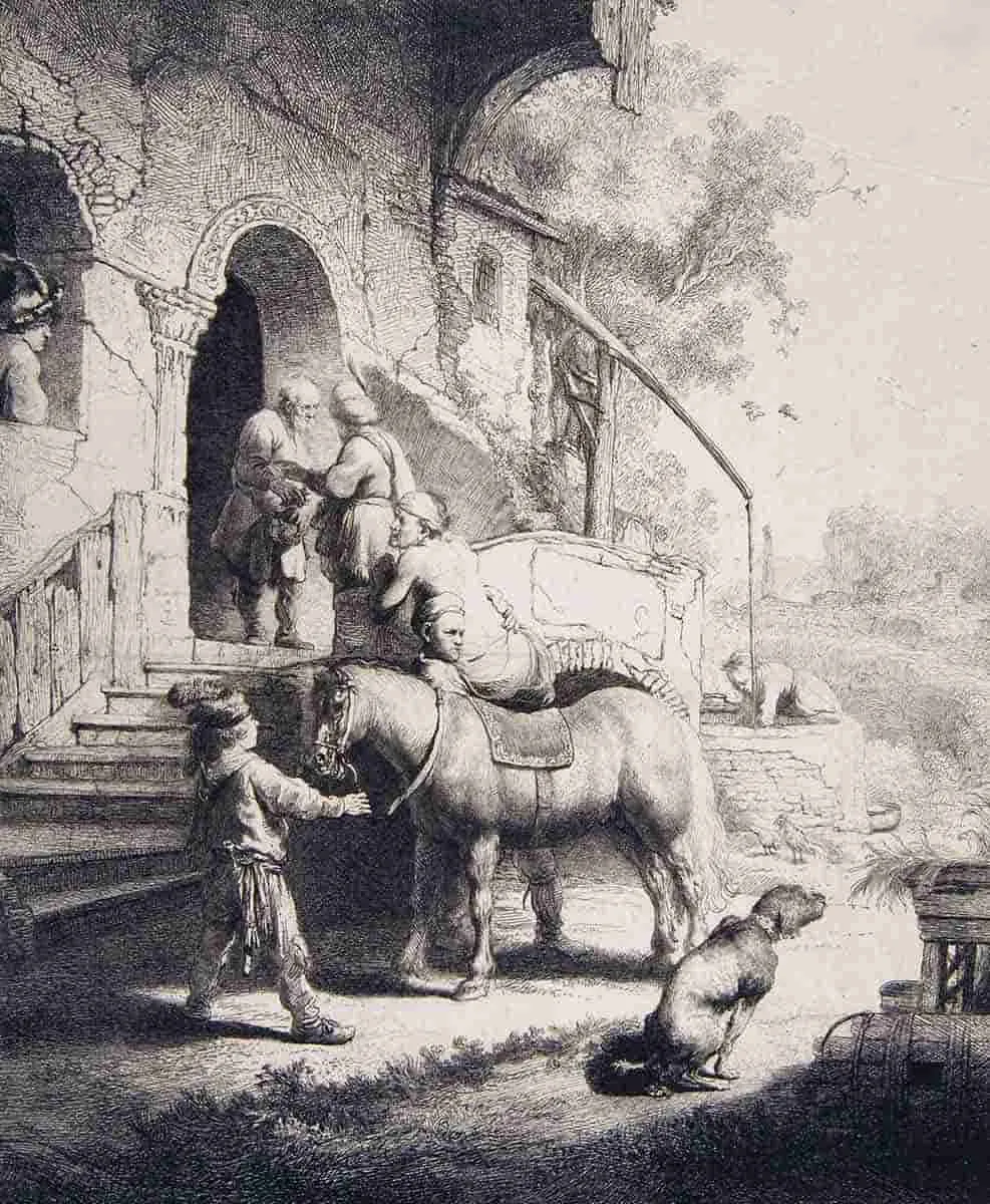 rembrandt good samaritan etching