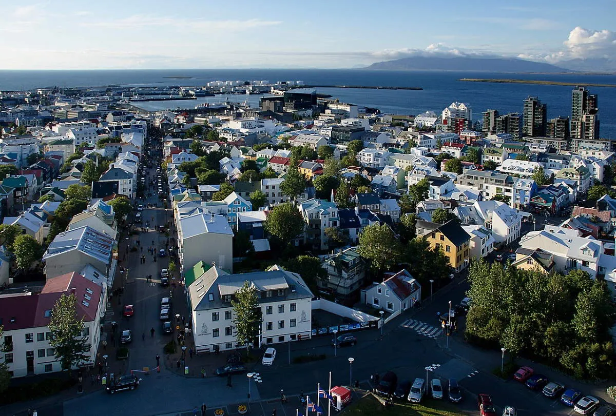 aerial view reykjavík iceland