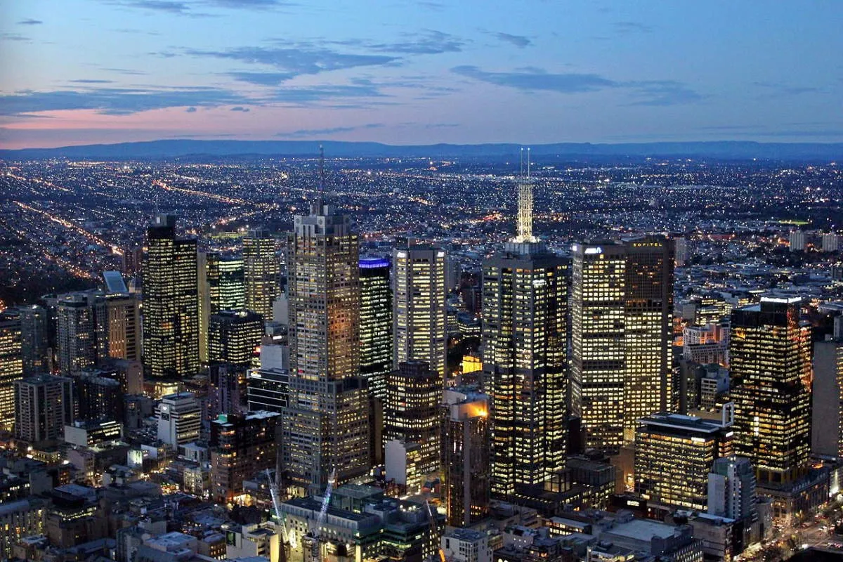 cbd melbourne view eureka tower australia