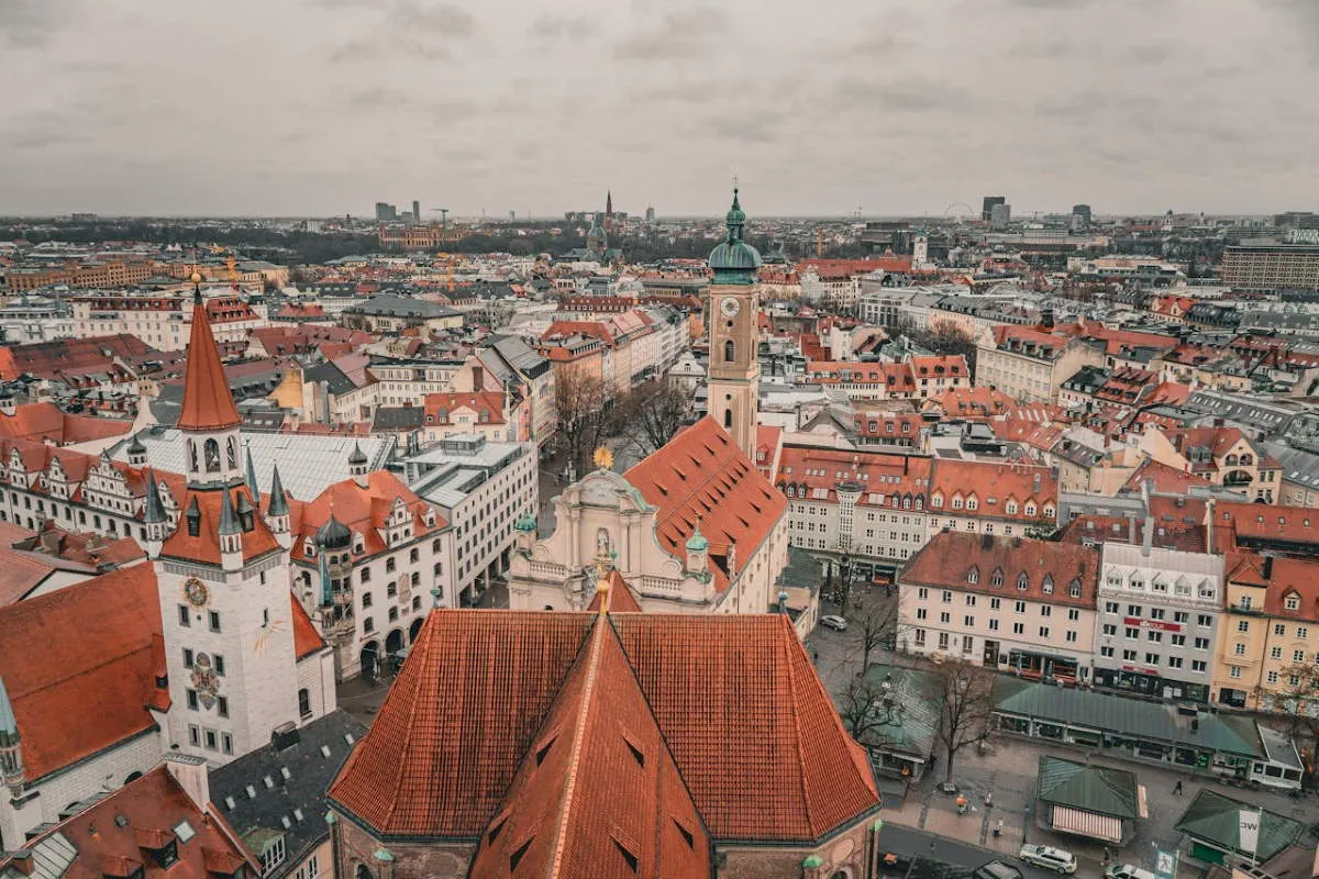 aerial view munich germany