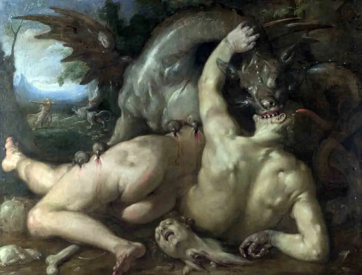 haarlem followers cadmus devoured dragon painting