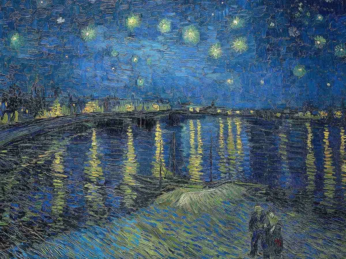 vincent van gogh starry night over rhone painting