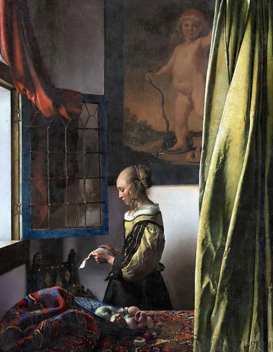 johannes vermeer girl reading painting