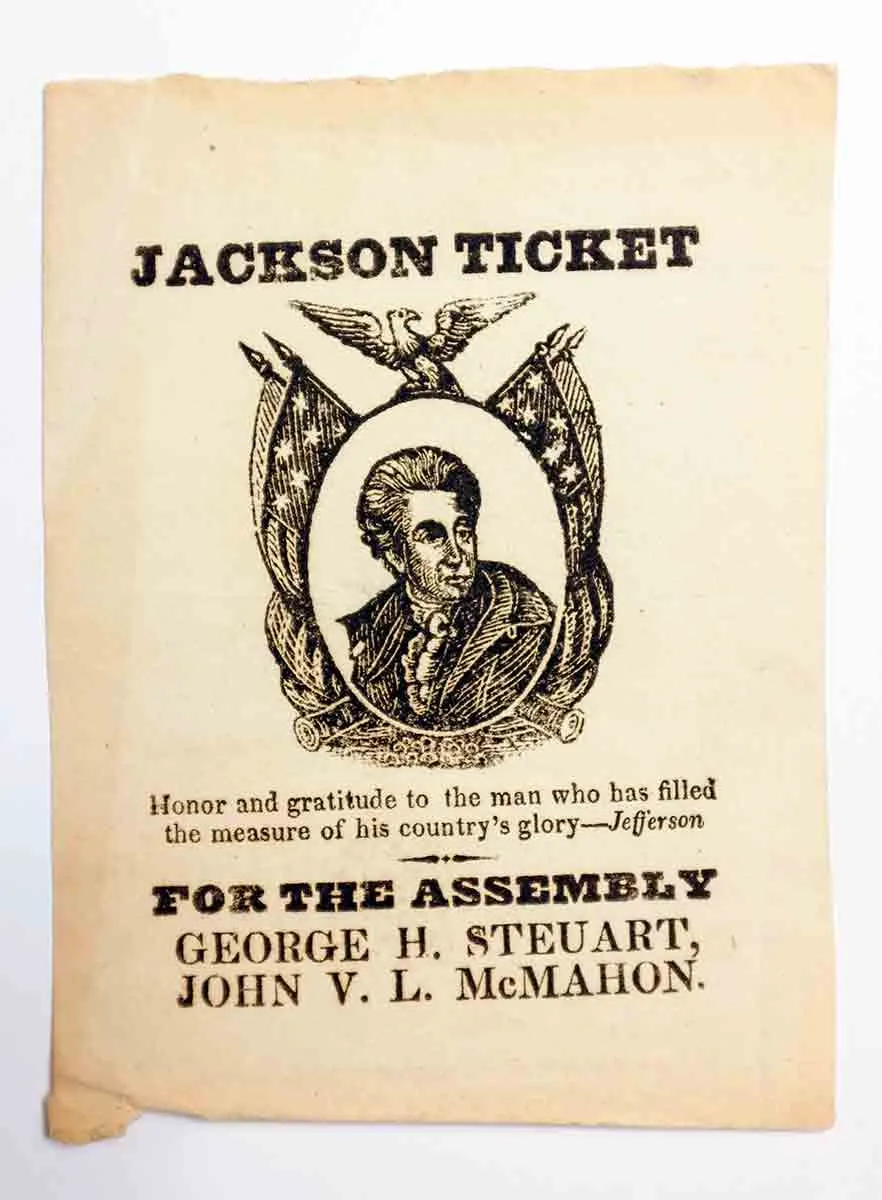 andrew jackson voting ticket