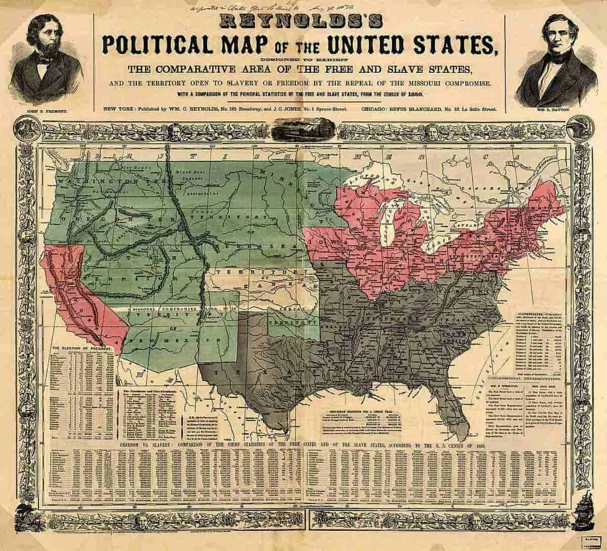 1856 political map united states