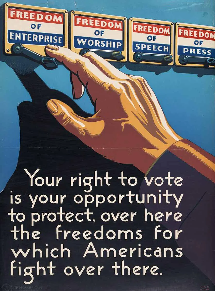 world war ii poster freedoms