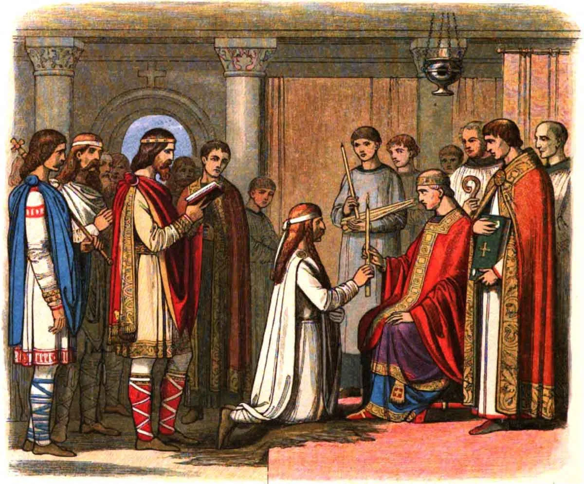 baptism of guthrum painting king alfred