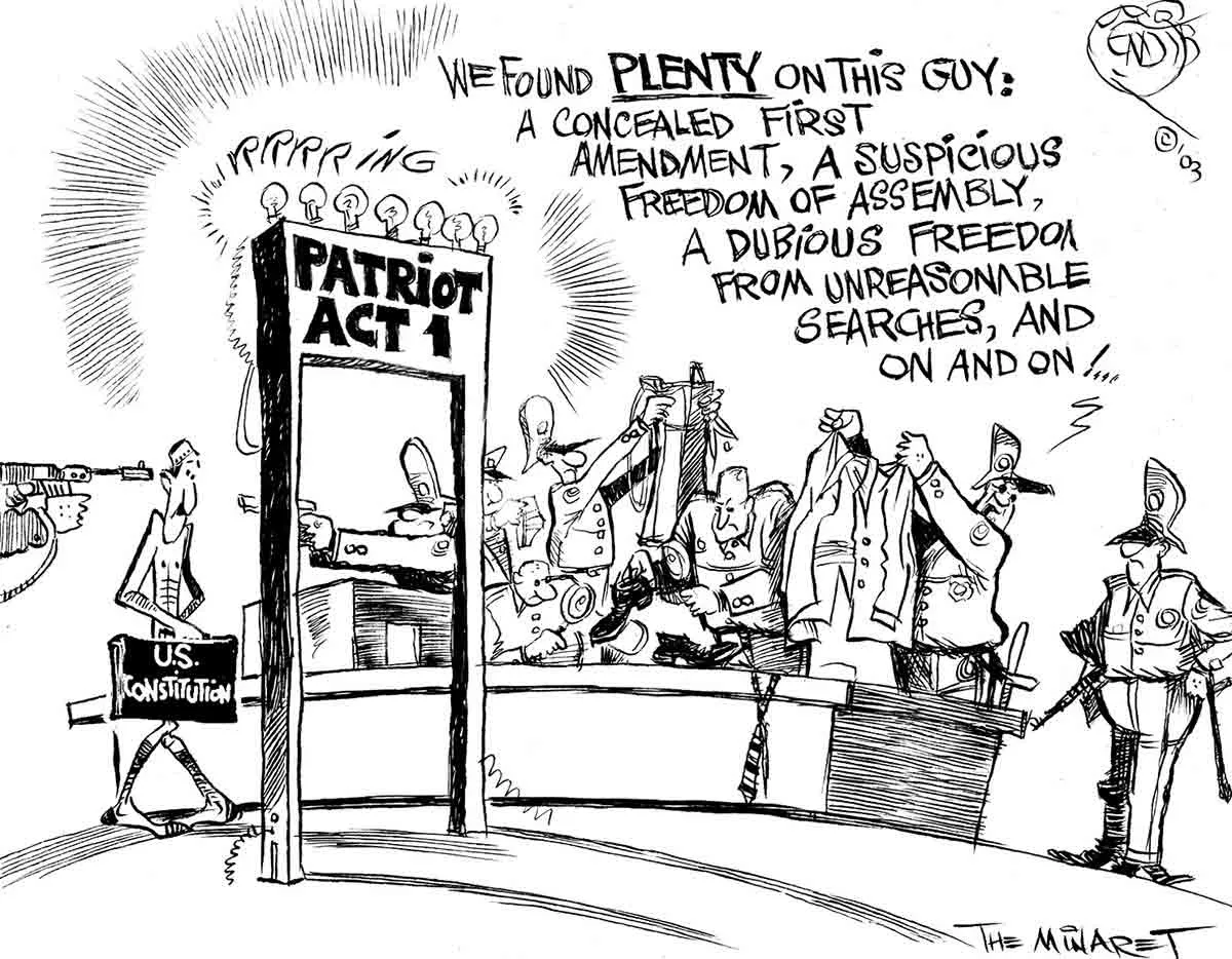 patriot act political cartoon