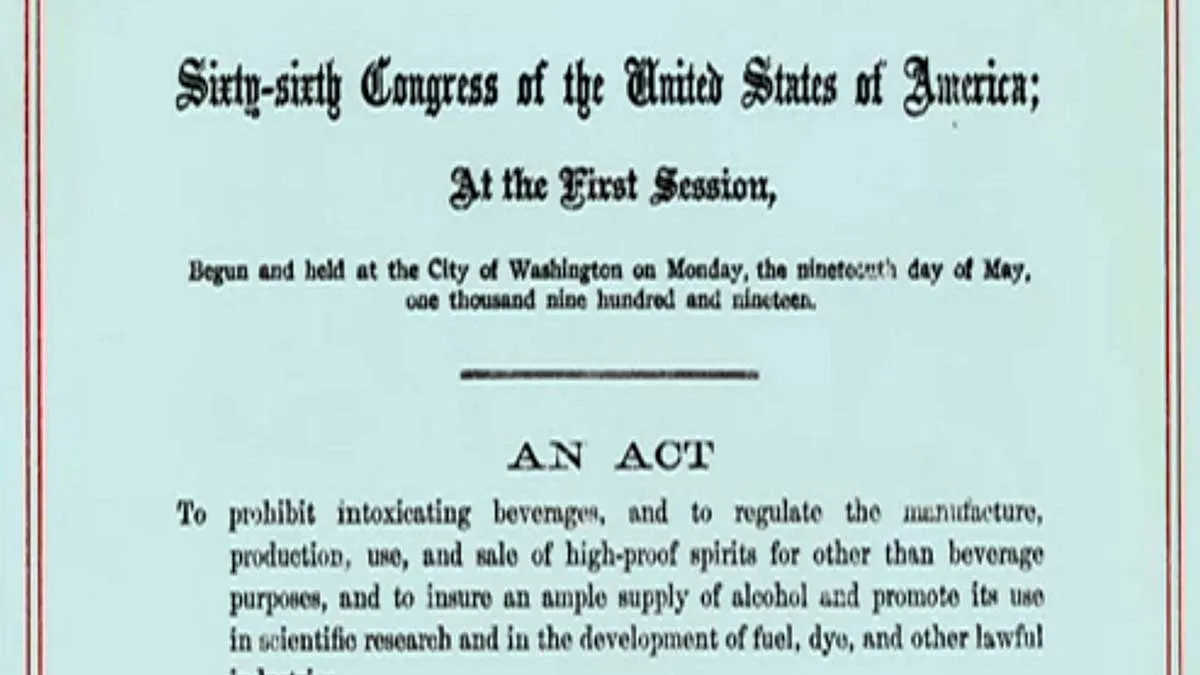 volstead act enforced prohibition