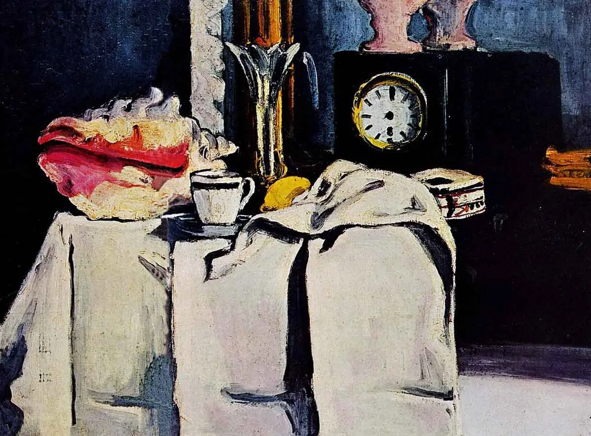 Cézanne Black Marble Clock