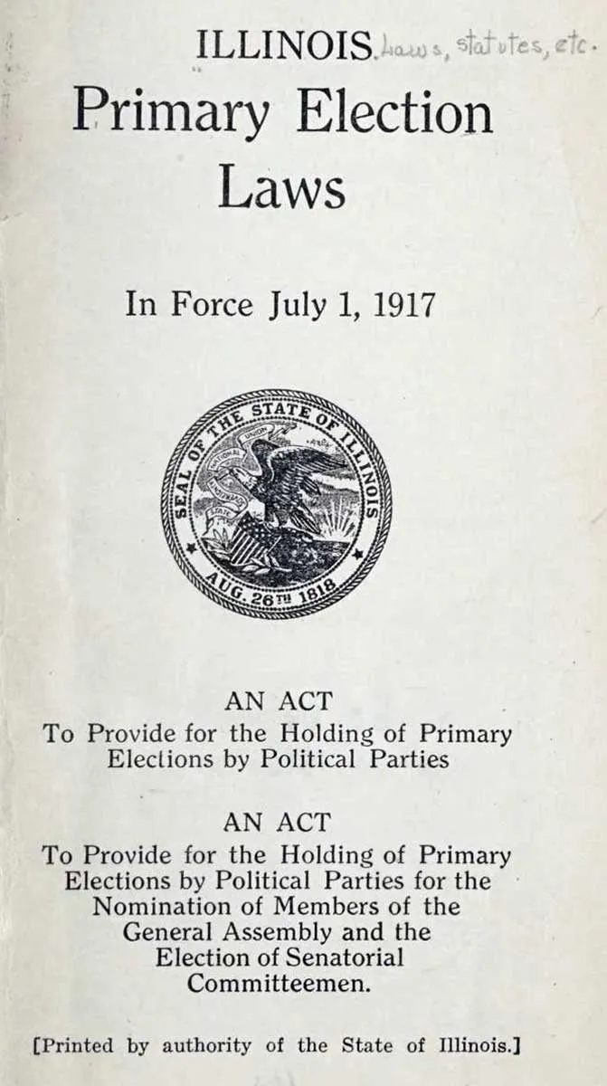 1917 primary election law Illinois