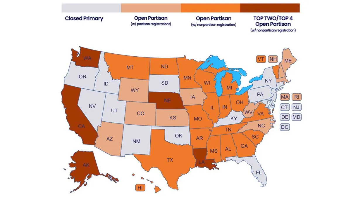 US map primary types