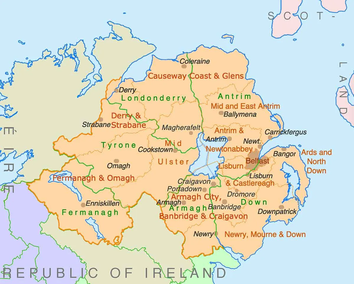 northern ireland map