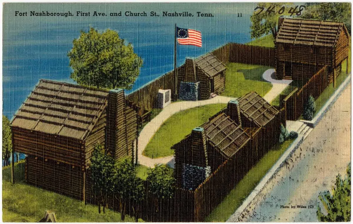 fort nashborough post card