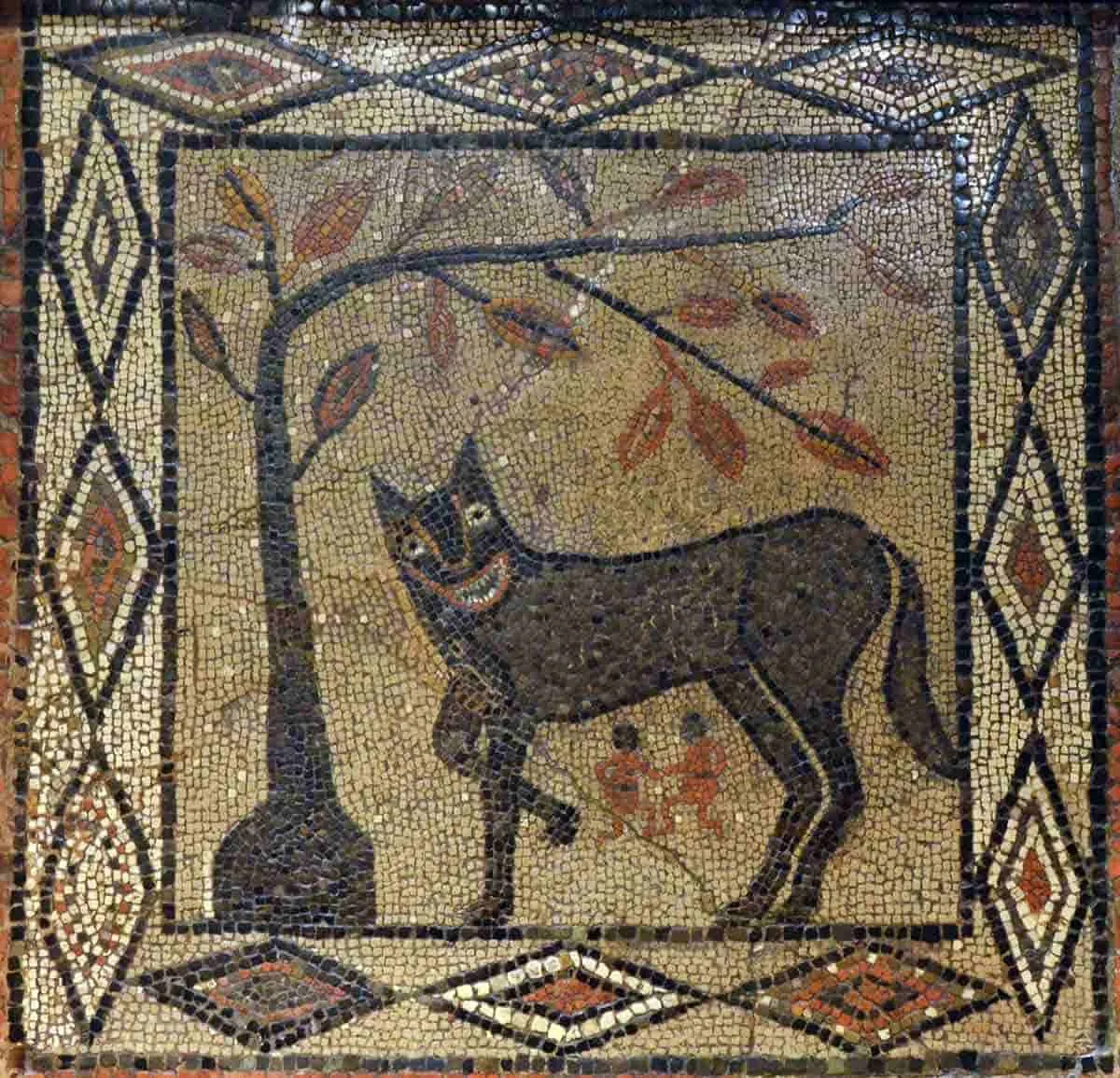 wolf mosaic britain romulus and remus