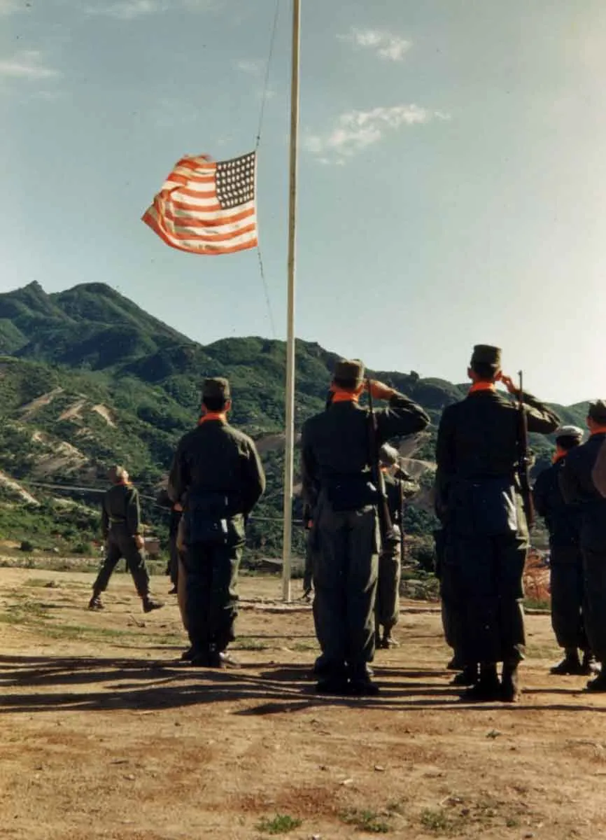 Lowering American Flag South Korea