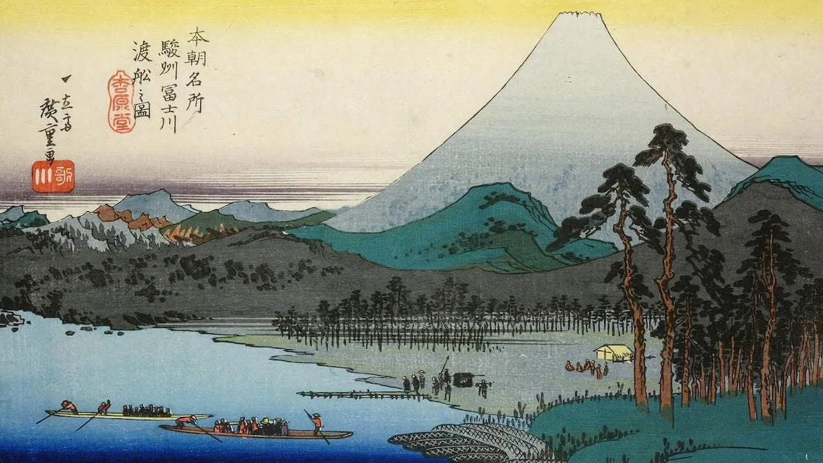 hiroshige ferry fuji river british museum