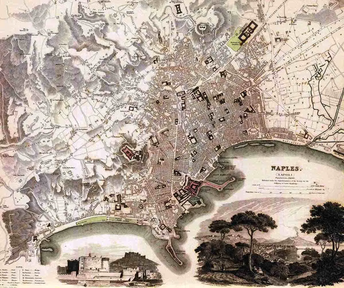 map of naples 1835