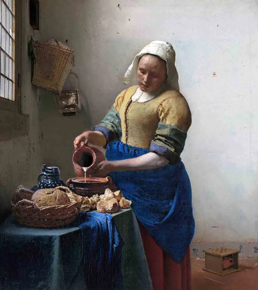 art techniques vermeer milkmaid painting