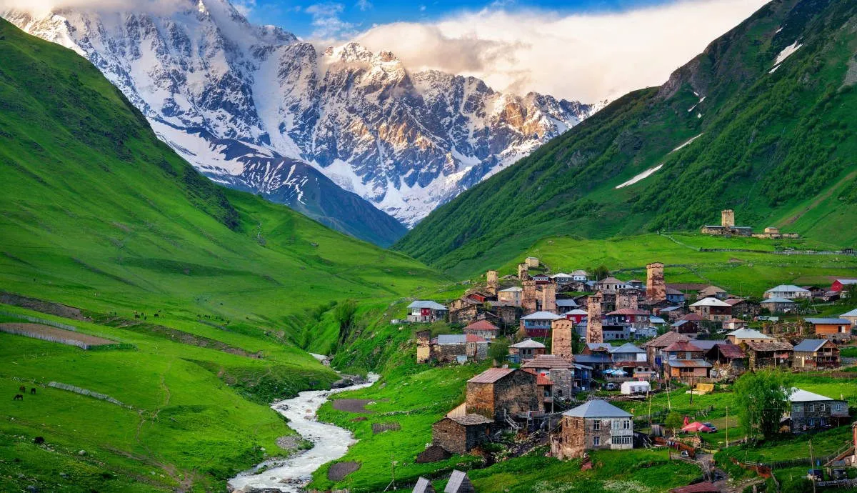 view ushguli mountains georgia