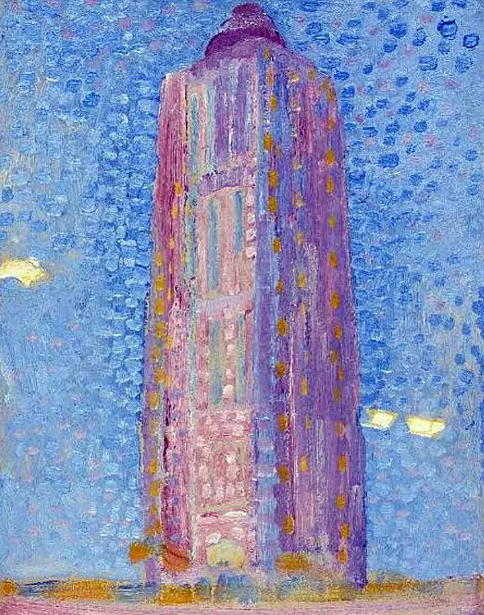 divisionism mondrian lighthouse painting