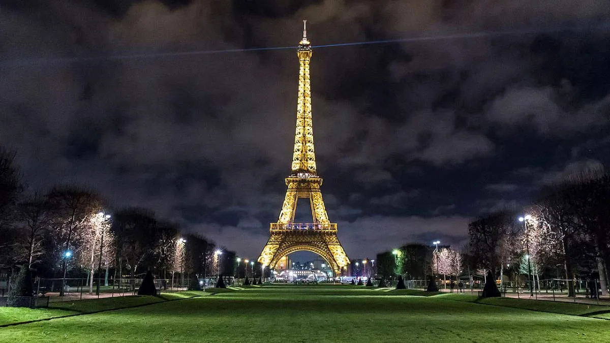 eiffel tower by night paris france