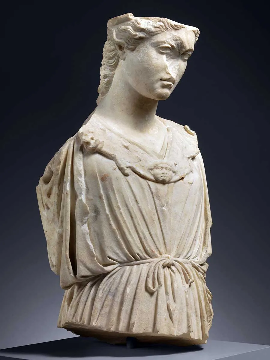 athena marble head torse minerva