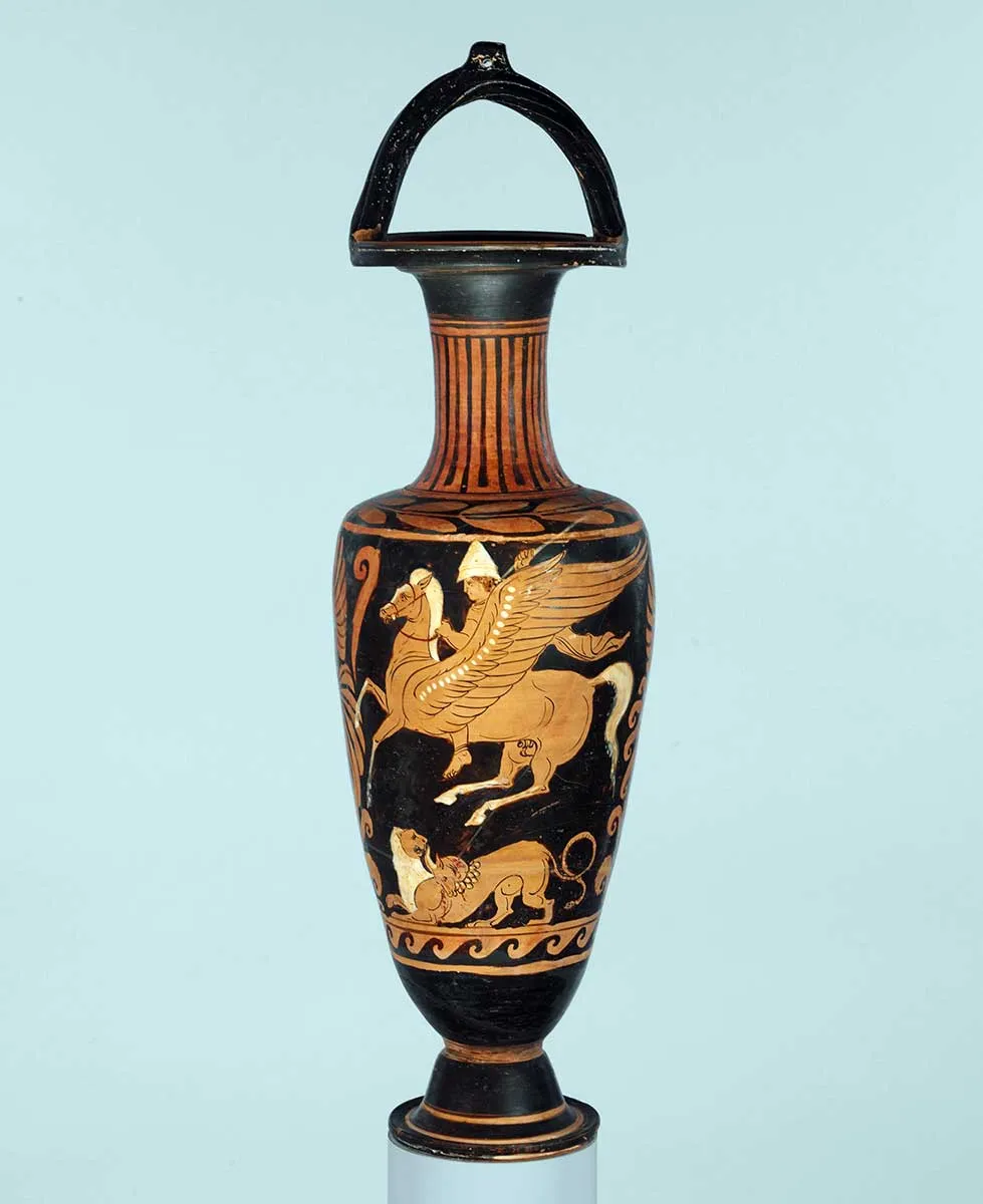 bellerophon riding pegasus amphora