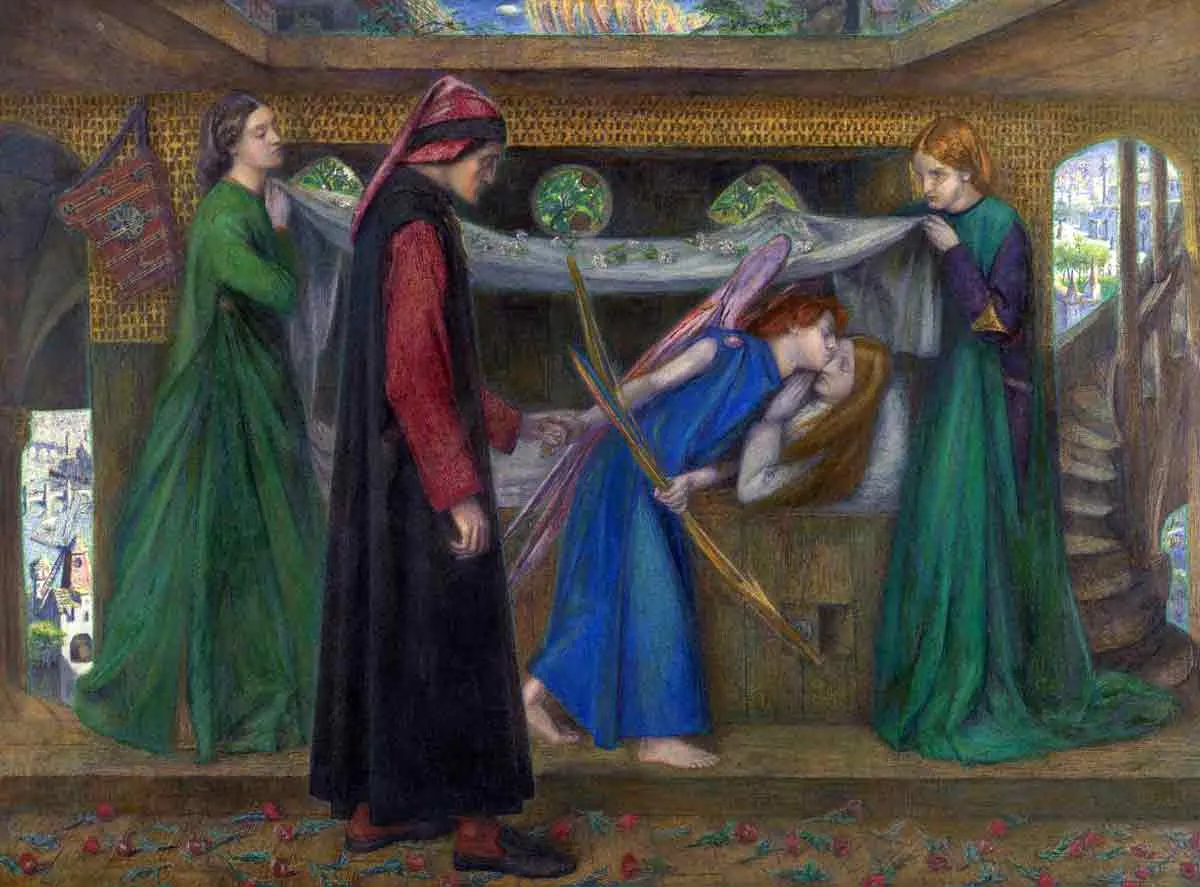 dante gabriel rossetti dantes dream painting