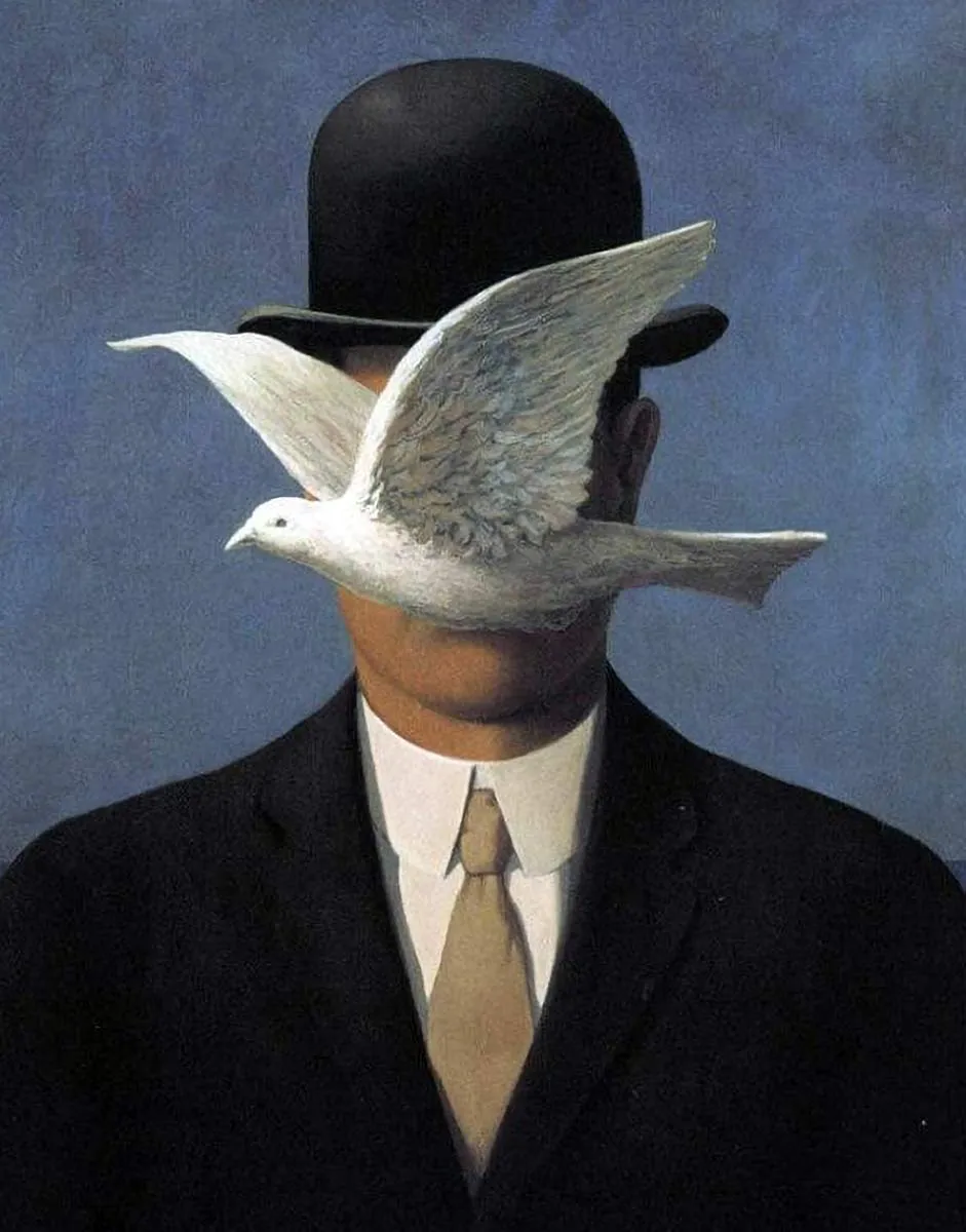 rene magritte man in bowler hat painting