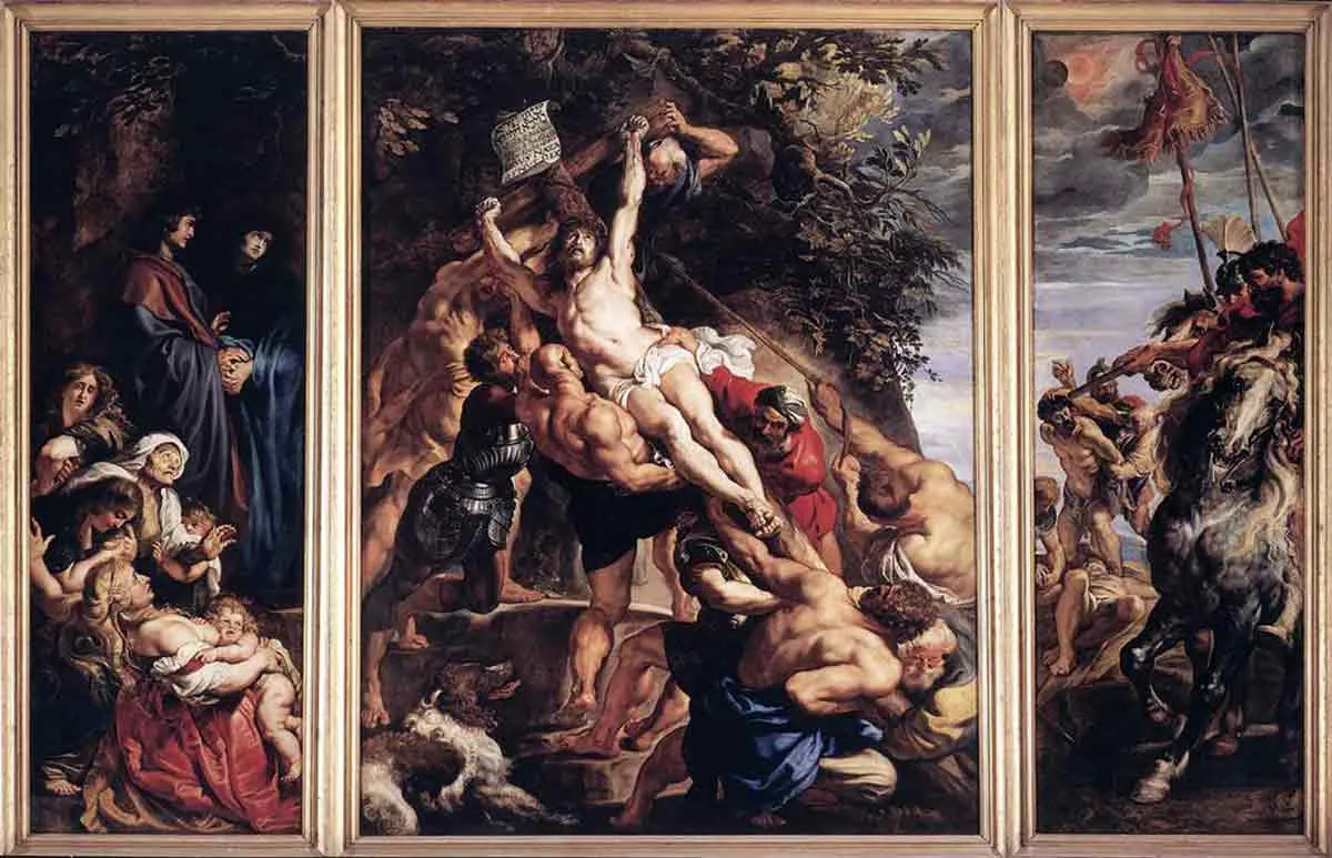 peter paul rubens raising the cross painting