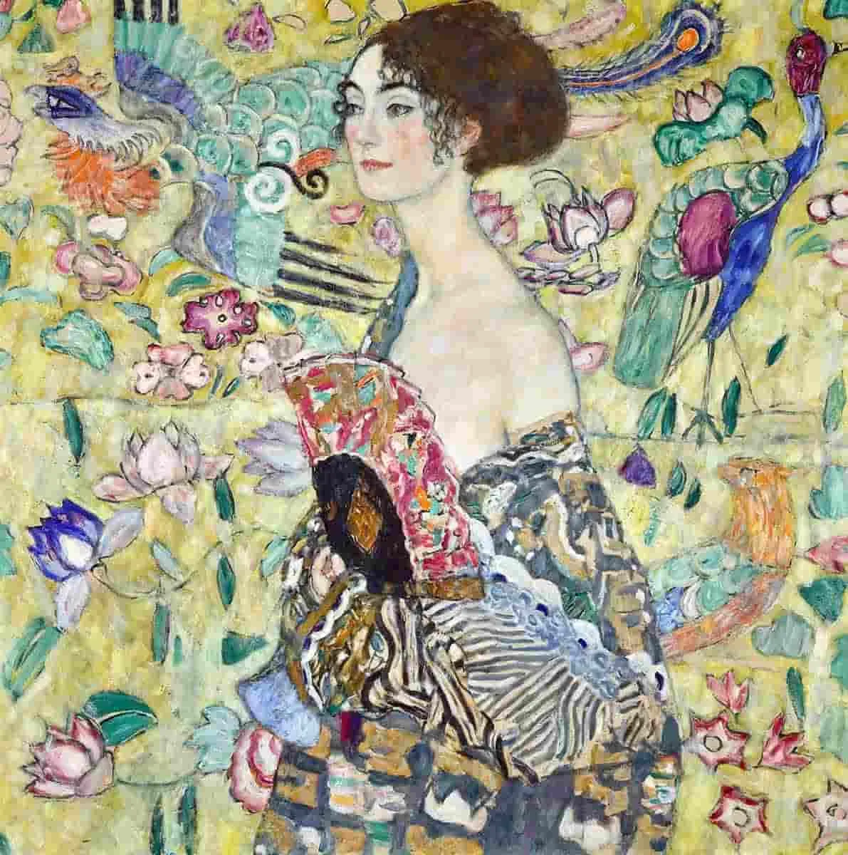 klimt dame mit facher lady fan