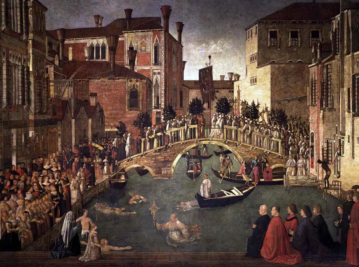 gentile bellini miracle of the cross at the bridge of san lorenzo